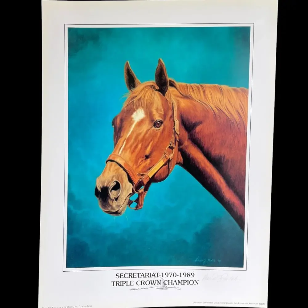 SECRETARIAT 1970-1989 Triple Crown Champion Signed by Artist David J. Pavlak - Picture 2 of 7